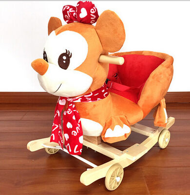 Professional Cute Plush Giraffe Animal Baby Rocking Chair Customized Patterns