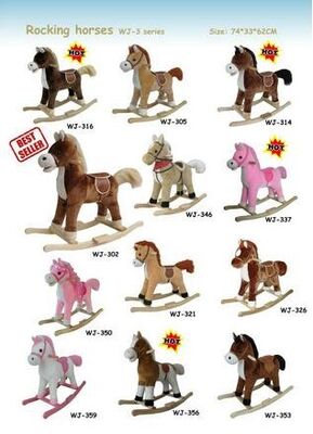 Plush Rocking Horse Collection Cute Baby Toys For Children Ride on Playing