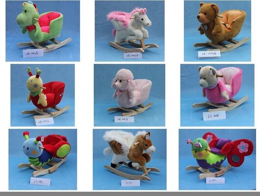 Lovely Animal Plush Baby Rocking Chair Collection For Baby Ride on Playing