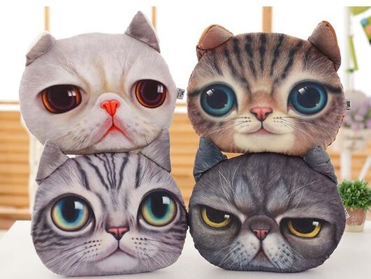 Animal Face 3D printing stuffed Plush toys for funny 45cm