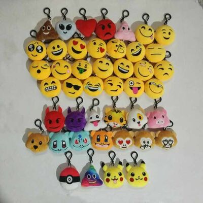 Cute Lovely Emoji Plush Toy Keychain with Hook For Promotion Gifts