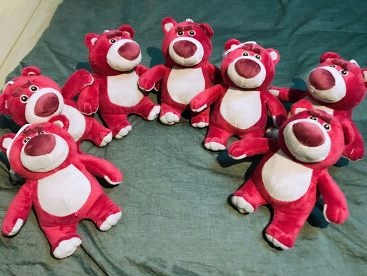 3 Lotso Huggin Bear Disney Plush Animals 13cm Keychian For Backpack
