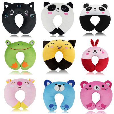 Plush U shape Car Seat Travel Neck Pillow And Cushion , Animal Plush Cushion For Nursing