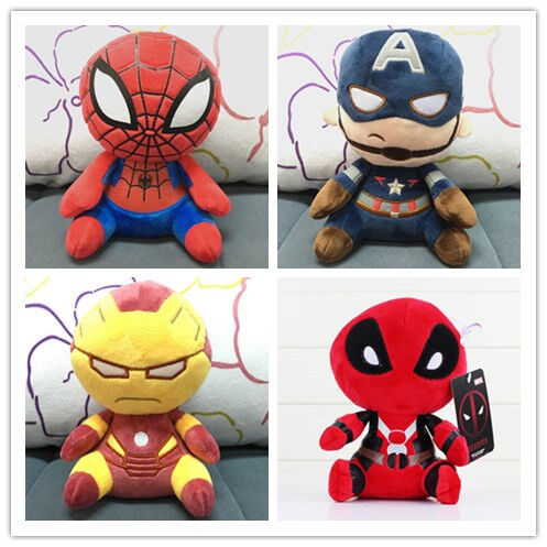 20cm Cute Cartoon Plush Toys Marvel The Avengers Group Stuffed Action Figure